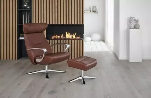 Крісло-релакс з підставкою STYLE у шкірі - 1